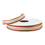 Christmas and Iridescent Horizontal Stripes Wired Ribbon, 3/8-Inch, 10-Yard