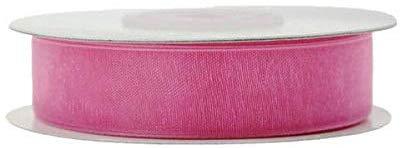 Sheer Organza Ribbon, 5/8-inch, 25-yard, Hot Pink