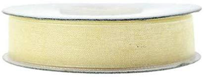 Sheer Organza Ribbon, 5/8-inch, 25-yard, Baby Maize Yellow