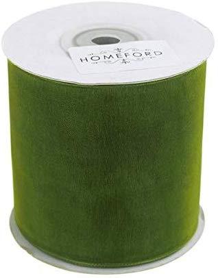 Plain Sheer Organza Ribbon, 2-3/4-inch, 25 Yards, Moss Green