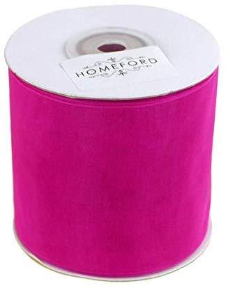 Plain Sheer Organza Ribbon, 2-3/4-inch, 25 Yards, Fuchsia