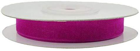 Sheer Organza Ribbon, 3/8-inch, 25-yard, Fuchsia