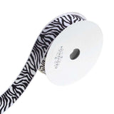 Zebra White Grosgrain Ribbon, 4-Yard