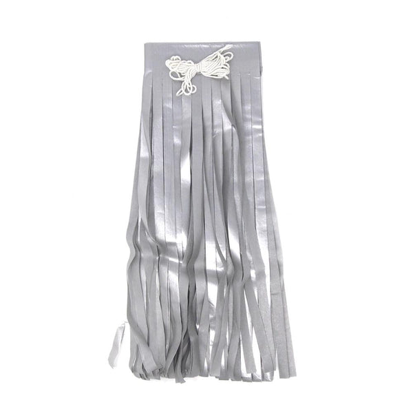 Paper Tassel Garland Banner, Silver, 13-Inch, 8-Piece