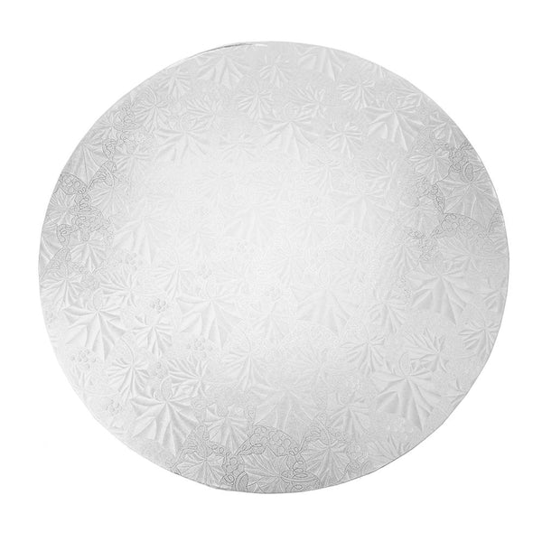 Metallic Round Textured Cake Board Circles, 16-Inch, 5-Count, Silver