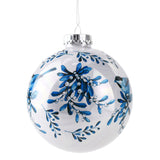 Bluebird Glass Christmas Ball Ornaments, 3-1/2-Inch, 2-Piece