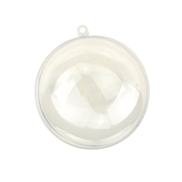 Fillable Plastic Clear Ball Ornament, 3-1/2-Inch, 12-Count