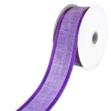 Faux Linen Ribbon with Satin-Edge, 1-1/2-Inch, 25-Yard