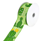 Blooming Cactus Faux Linen Wired Ribbon, 1-1/2-Inch, 10-Yard