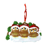 Cute Owl Family of Three Christmas Ornament, 2-1/2-Inch