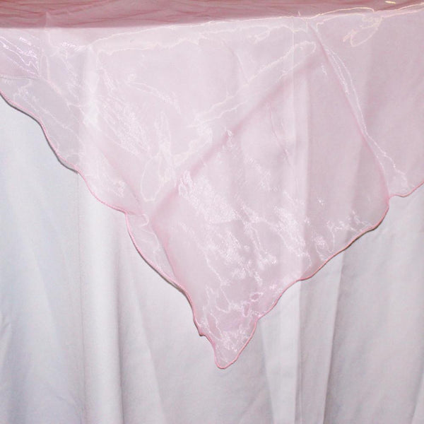 Organza Table Cover Overlay, 80-inch, Light Pink