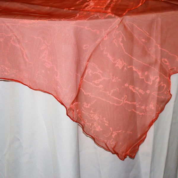 Organza Table Cover Overlay, 80-inch, Red