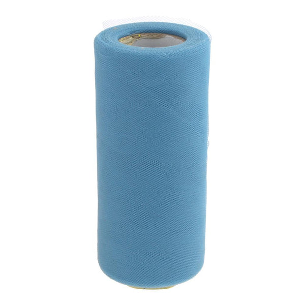 Tulle Spool Roll Fabric Net, 6-Inch, 25 Yards, Antique Blue