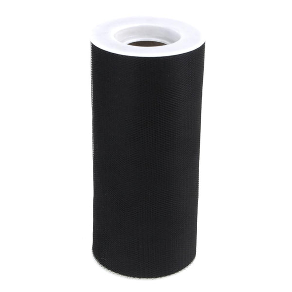 Tulle Spool Roll Fabric Net, 6-Inch, 25 Yards, Black