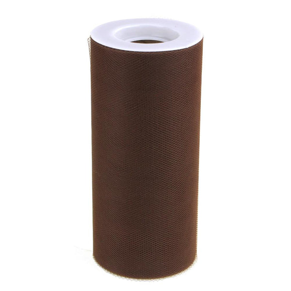 Tulle Spool Roll Fabric Net, 6-Inch, 25 Yards, Dark Brown