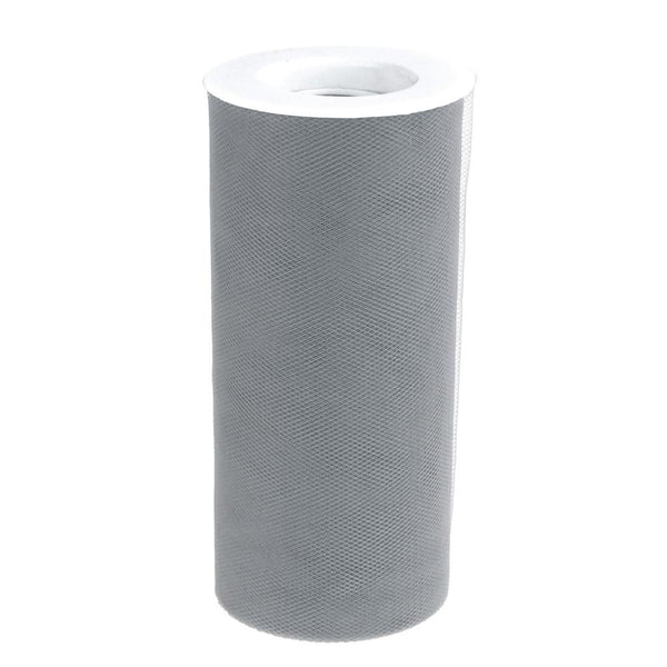 Tulle Spool Roll Fabric Net, 6-Inch, 25 Yards, Silver