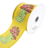 Rain Boots With Daffodils Satin Wired Ribbon, 2-1/2-Inch, 10-Yard