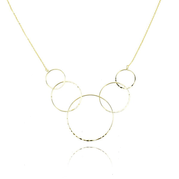 Circles Geometric Pattern Necklace, Gold, 23-Inch