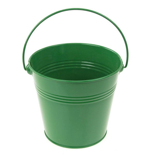 Metal Pail Bucket Party Favor, 5-Inch, Green