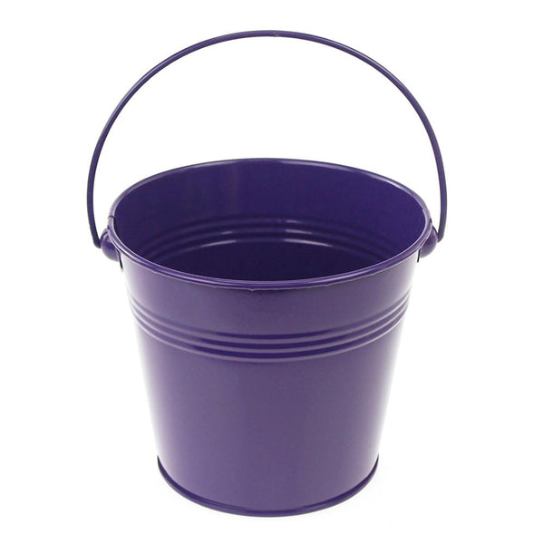 Metal Pail Bucket Party Favor, 5-Inch, Purple