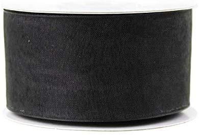 Plain Sheer Organza Ribbon, 1-1/2-Inch, 25 Yards, Black