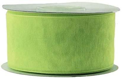 Plain Sheer Organza Ribbon, 1-1/2-Inch, 25 Yards, Apple Green