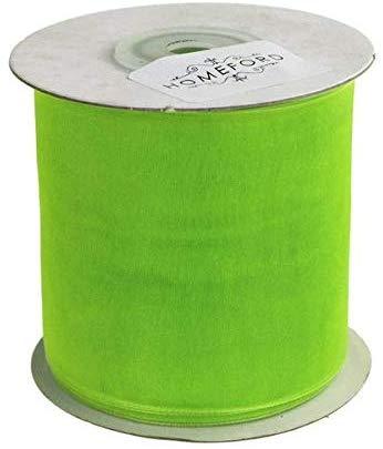 Plain Sheer Organza Ribbon, 2-3/4-inch, 25 Yards, Apple Green