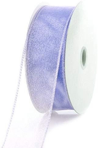 Sheer Chiffon Ribbon Wired Edge, 1-1/2-inch, 25-yard, Iris