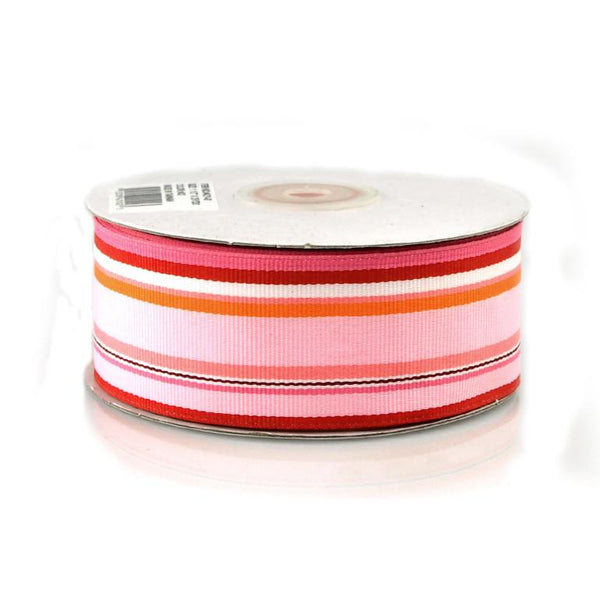 Rainbow Striped Grosgrain Ribbon, 1-1/2-Inch, 25 Yards Multi-Red