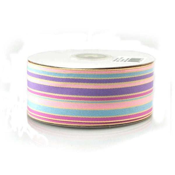 Rainbow Striped Grosgrain Ribbon, 1-1/2-Inch, 25 Yards, Multi-Lavender