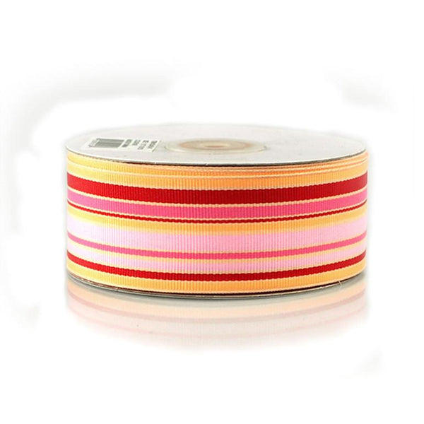 Rainbow Striped Grosgrain Ribbon, 1-1/2-Inch, 25 Yards, Multi-Peach