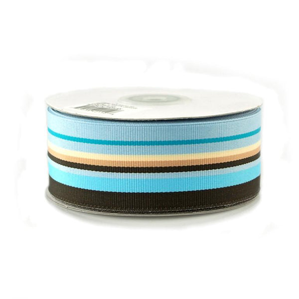 Rainbow Striped Grosgrain Ribbon, 1-1/2-Inch, 25 Yards, Multi-Dark Brown