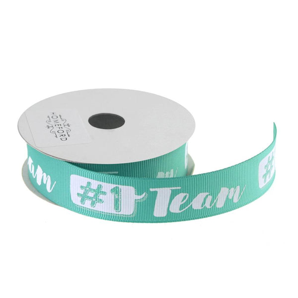 Number 1 Team Sports Grosgrain Ribbon, 7/8-Inch, 3-Yard, Aqua