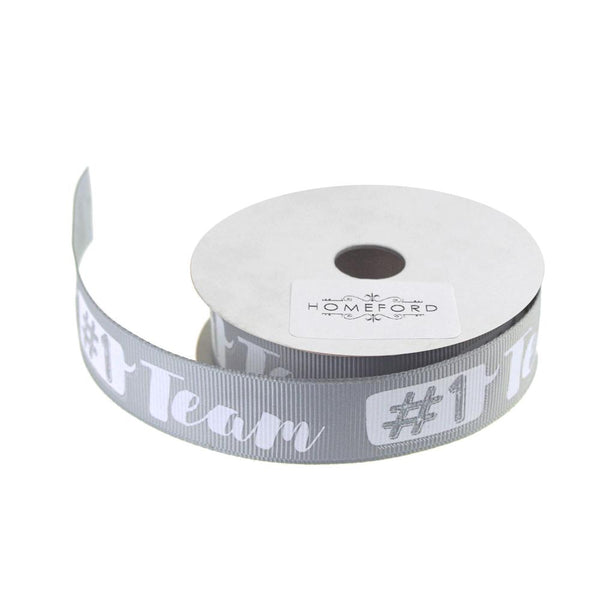 Number 1 Team Sports Grosgrain Ribbon, 7/8-Inch, 3-Yard, Silver