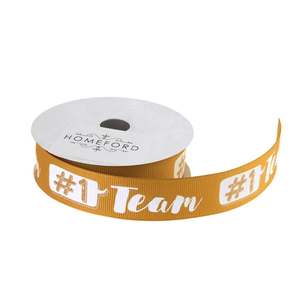 Number 1 Team Sports Grosgrain Ribbon, 7/8-Inch, 3-Yard, Gold