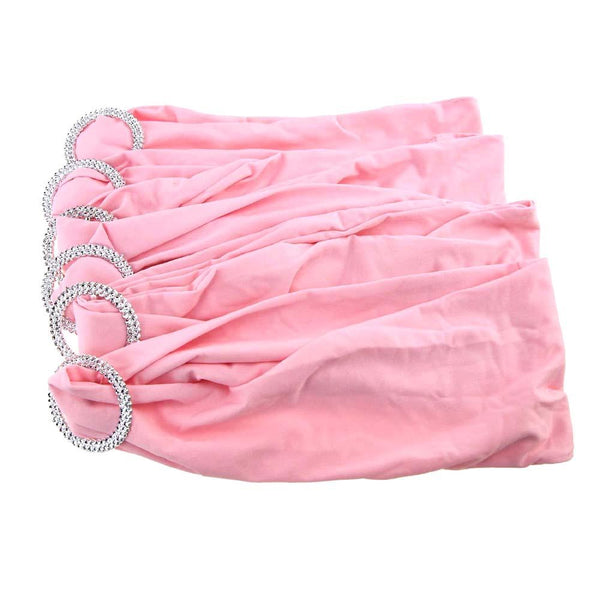 Spandex Chair Sash with Buckles, 13-Inch, 6-Piece, Pink