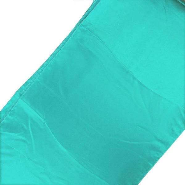 Satin Fabric Table Runner, Aqua, 14-Inch x 108-Inch