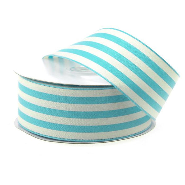 Striped Cotton Ivory Ribbon, 1-1/2-Inch, 25 Yards, Blue