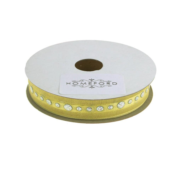 Circle Bling Center Sheer Ribbon, 5/8-Inch 3 Yards, Light Yellow