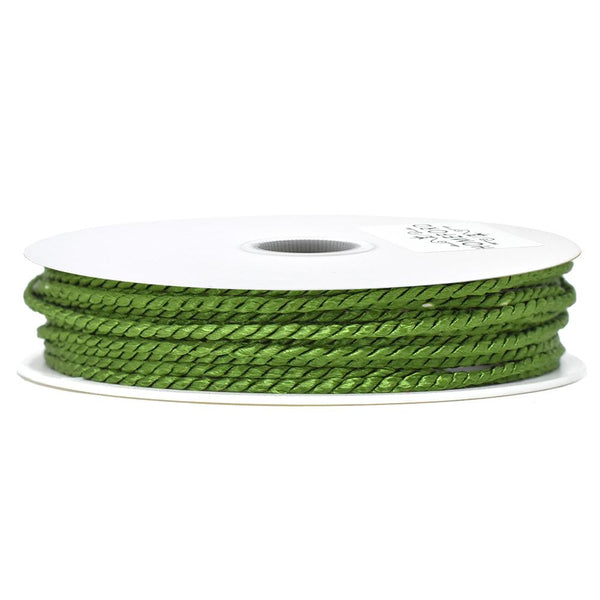 Solid Color Twisted Cord, Moss Green, 1/8-Inch, 3-Yard