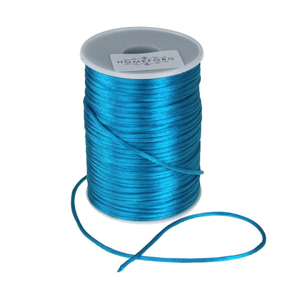 Satin Rat Tail Cord Ribbon Chinese Knot, 1/16-Inch, 100-Yard, Turquoise