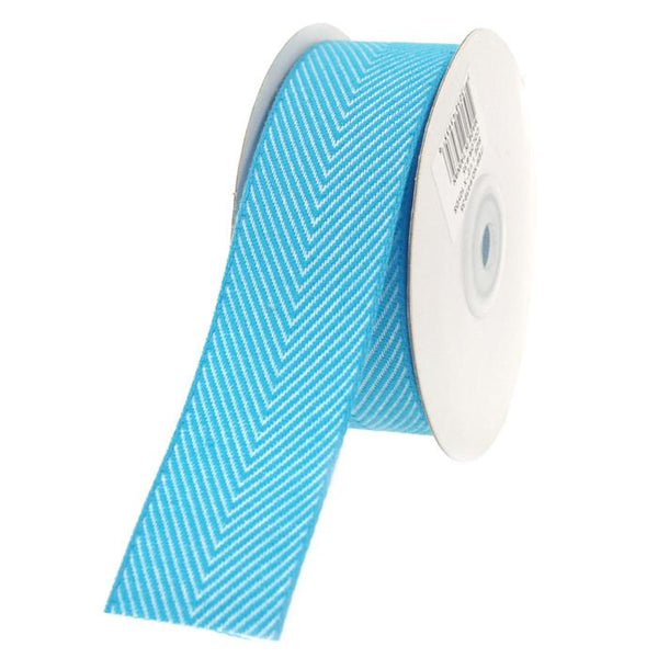 Chevron Herringbone Cotton Ribbon, 1-1/2-Inch, 10 Yards, Turquoise