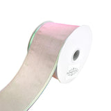 Two Toned Iridescent Satin Wired Ribbon, 2-1/2-Inch, 10-Yard