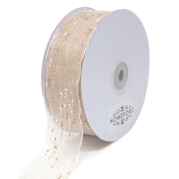 Woven Cotton Twine Slub Ribbon, 1-1/2-Inch, 25-Yard, Ivory