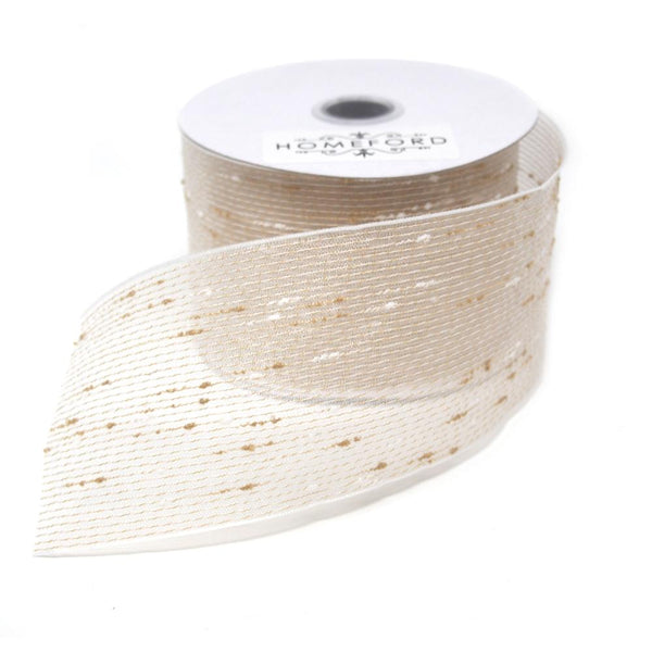 Woven Cotton Twine Slub Ribbon, 2-1/2-Inch, 10-Yard, Ivory