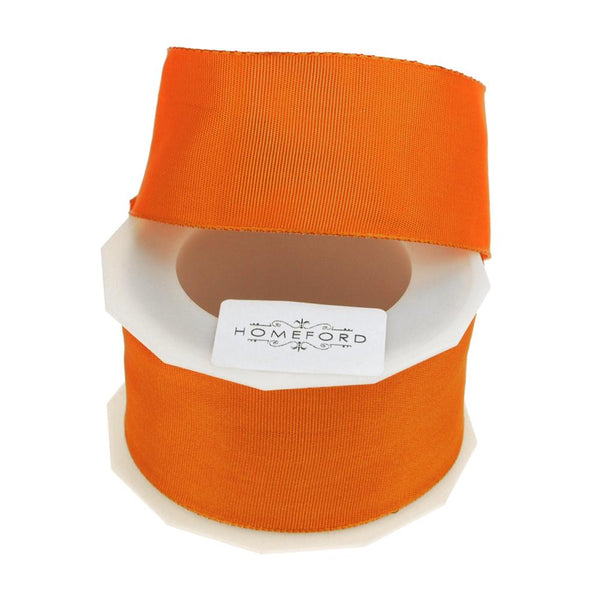 Taffeta Wired Ribbon, Made in Germany, 1-1/2-Inch, 10 Yards, Tangerine