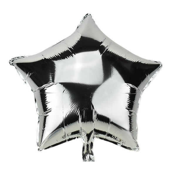 Star Shape Metallic Foil Balloon, 20-Inch, Silver