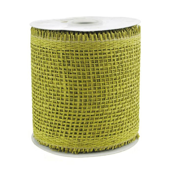 Paper Burlap Mesh Ribbon, 4-1/4-inch, 10-yard, Moss Green