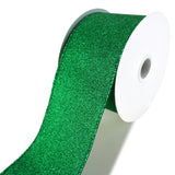 Christmas Flat Glitter Wired Edge Ribbon, 2-1/2-Inch, 10-Yard