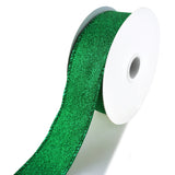 Christmas Flat Glitter Wired Edge Ribbon, 1-1/2-Inch, 10-Yard